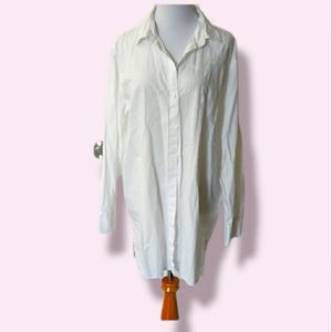 Long cotton blouse with embroidery